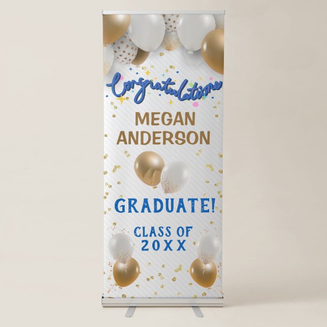 Graduate, Name, Congratulations Retractable Banner (Front)