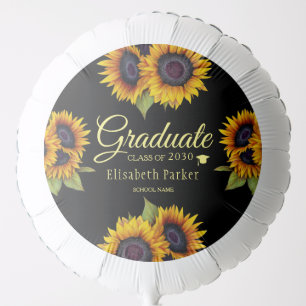 Graduate name floral graduation personalized balloon