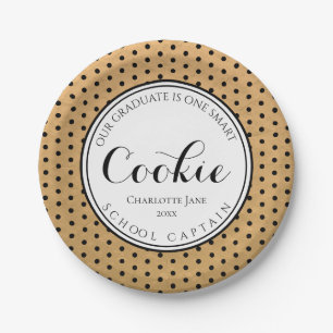 Graduate Name She's One Smart Cookie Paper Plates