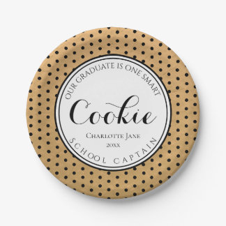 Graduate Name She's One Smart Cookie Paper Plates