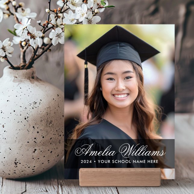 Graduate name year school calligraphy font photo holder (Graduate name year school calligraphy font photo holder)