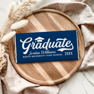 Graduate Navy Script Graduation Party Hershey Bar Favors