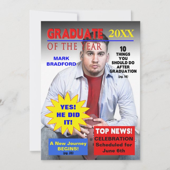 GRADUATE OF THE YEAR - MAGAZINE COVER/PHOTO INVITATION (Front)