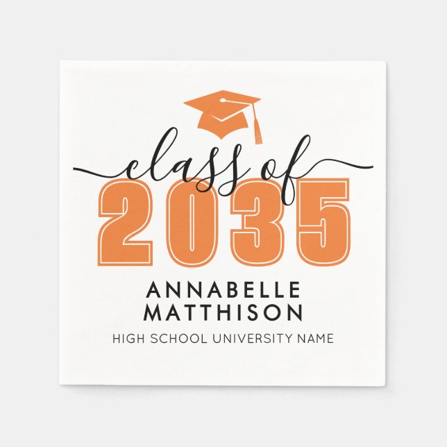Graduate OrangeGraduation Napkins (Front)