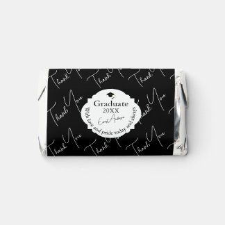 Graduate Party Black & White Graduation Thank You Hershey's Miniatures