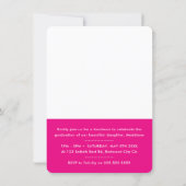 GRADUATE PARTY chic photo simple calligraphy pink Thank You Card (Back)