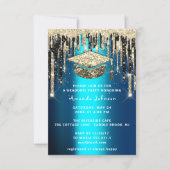 Graduate Party Drip Glitter Teal Cup Gold Invitation (Front)