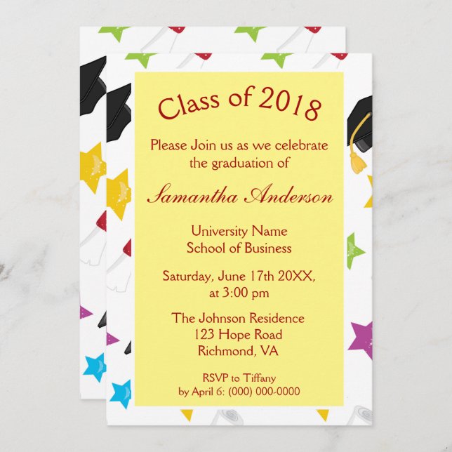 Graduate Party Invitation (Front/Back)