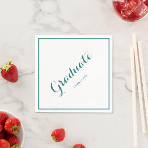 Graduate Party Modern Green  Napkins