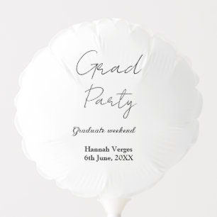GRADUATE PARTY WEEKEND NAME DATE SIMPLE STYLISH BALLOON