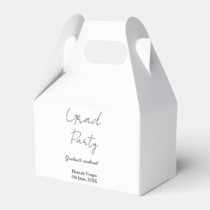 GRADUATE PARTY WEEKEND NAME DATE SIMPLE STYLISH FAVOR BOXES