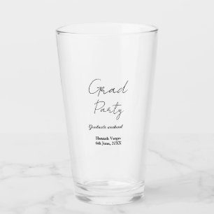 GRADUATE PARTY WEEKEND NAME DATE SIMPLE STYLISH GLASS