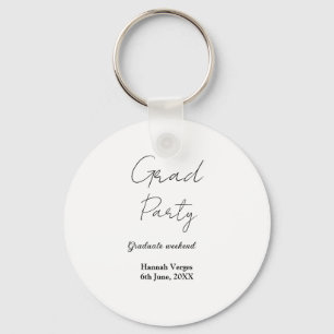 GRADUATE PARTY WEEKEND NAME DATE SIMPLE STYLISH KEYCHAIN