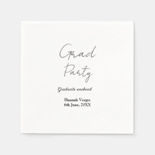 GRADUATE PARTY WEEKEND NAME DATE SIMPLE STYLISH NAPKINS