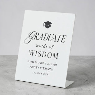 Graduate Party Words of Wisdom Advice Pedestal Sign