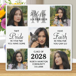 Graduate Personalized 5 Photo Collage Graduation Plaque<br><div class="desc">Celebrate your graduate with these modern and elegant photo collage graduation plaque. Customize with 5 of your favorite senior or college photos, and personalize with monogram initial, name, graduating year, high school or college name. Inspirational quote: "Take Pride in how far you have come, Have Faith in how far you...</div>