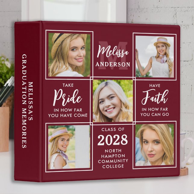 Graduate Personalized Graduation Photo Album 3 Rin 3 Ring Binder (Creator Uploaded)