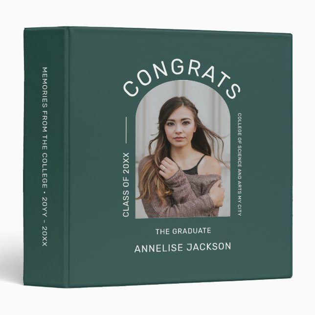 Graduate personalized graduation photo album 3 ring binder (Front/Spine)