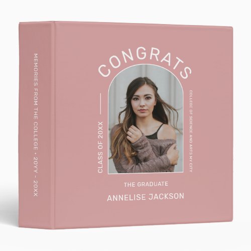 Graduate personalized graduation photo album 3 ring binder