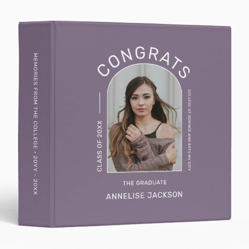 Graduate personalized graduation photo album 3 ring binder