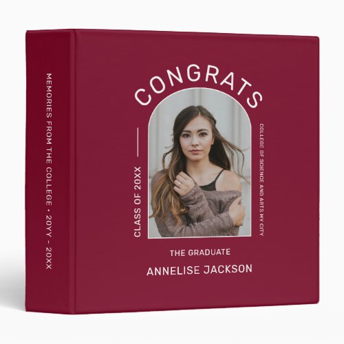 Graduate personalized graduation photo album 3 ring binder