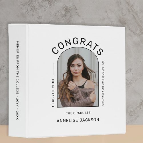 Graduate personalized graduation photo album 3 ring binder