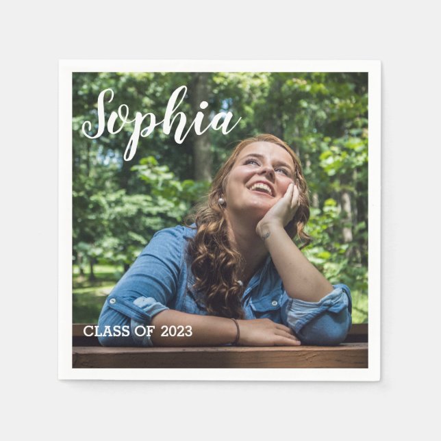 Graduate Personalized Photo Class of 2023  Napkins (Front)