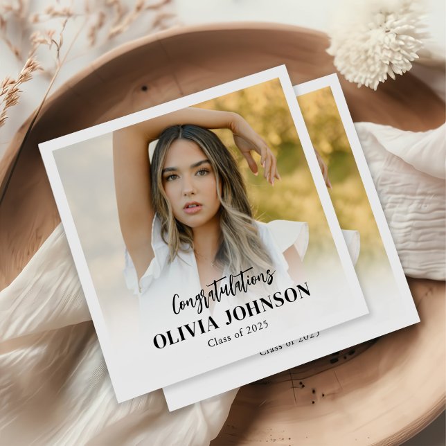 Graduate Personalized Photo Class of 2025 Napkins (Creator Uploaded)