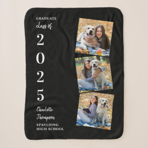 Graduate Personalized Photo Collage Name Year Sherpa Blanket