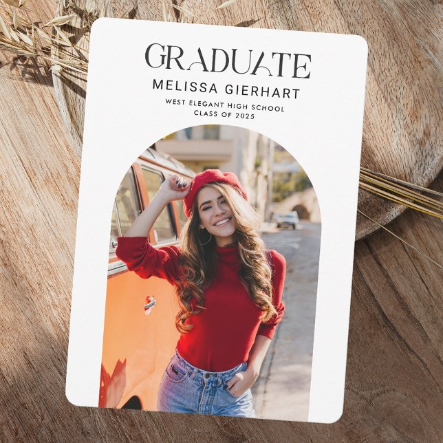 Graduate Photo 2025 Graduation Party Invitation (Graduation 2025 Rounded Corners Photo Block Party Invitation)