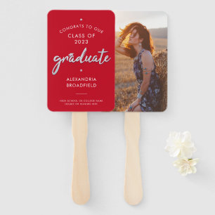 Graduate Photo 2026 Graduation Party Keepsake Hand Fan