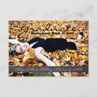 Graduate Photo - 3x5 Chalkboard Stripe Invitation