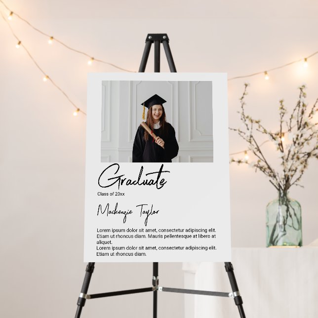 Graduate Photo and Personalized Text Foam Board (In Situ (Stand))