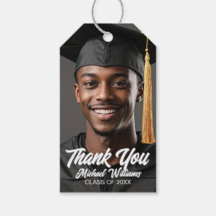 Graduate Photo Bold Script Graduation Party Gift Tags