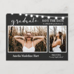 Graduate Photo Chalkboard Vintage Save The Date  Announcement Postcard