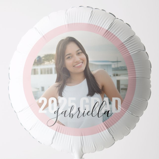 Graduate Photo Class of 2025 Pink Balloon (Front)