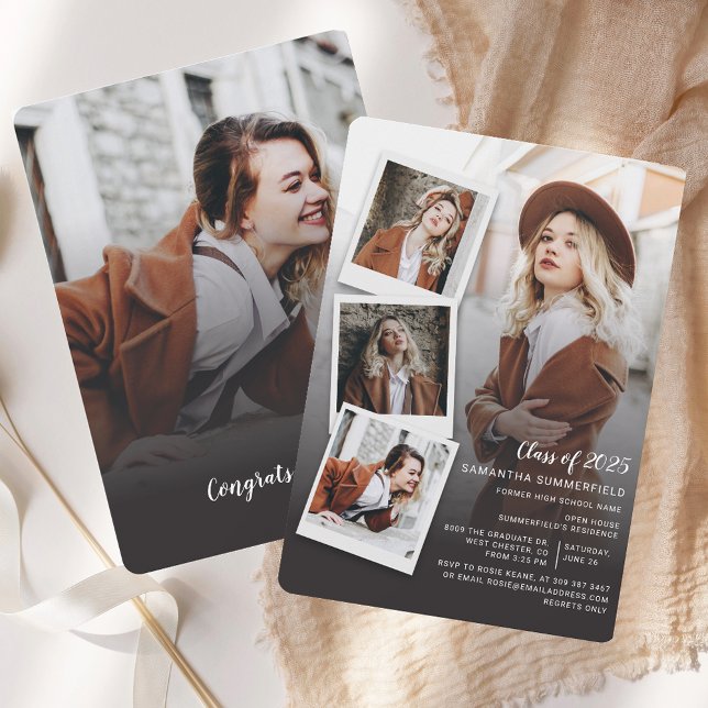 Graduate Photo Collage Graduation 2026 Party Invitation (Graduate Photo Collage Graduation 2025 Party Invitation)