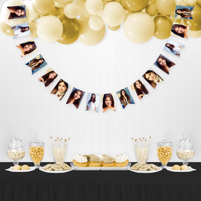 Graduate Photo Collage Graduation Party Bunting Flags (Creator Uploaded)