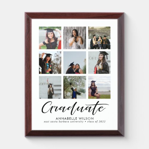 Graduate Photo Collage Keepsake Award Plaque