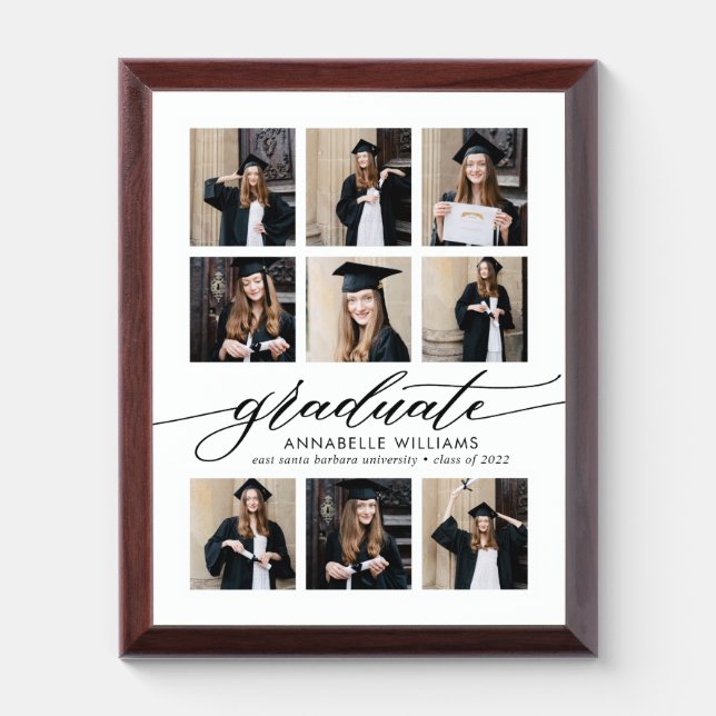 Graduate Photo Collage Keepsake Award Plaque (Vertical)