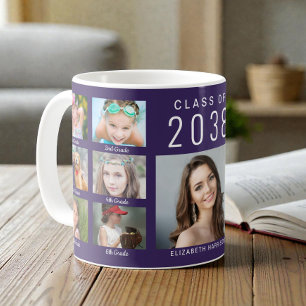 Graduate Photo Collage Purple Graduation Coffee Mug