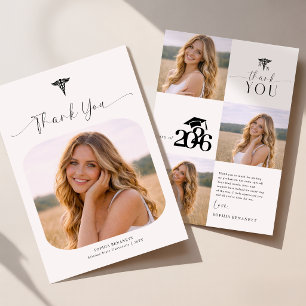 Graduate Photo Collage RN Nursing Graduation Thank You Card