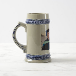 graduate photo congratulation add your name modern beer stein