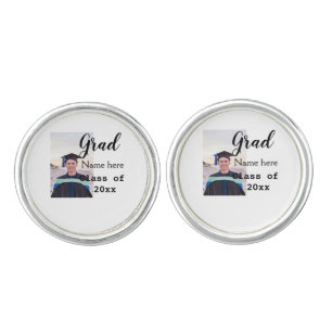 graduate photo congratulation add your name modern cufflinks