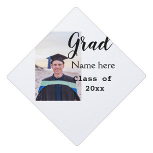 graduate photo congratulation add your name modern graduation cap topper