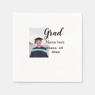 graduate photo congratulation add your name modern napkins
