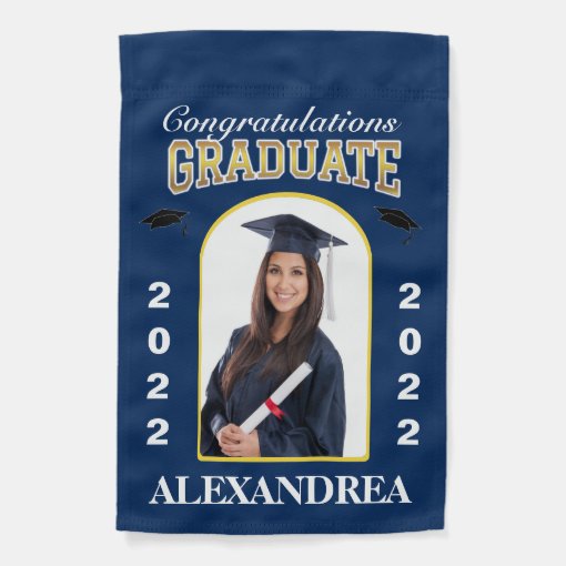 Graduate Photo Congratulations Congrats Custom Garden Flag | Zazzle