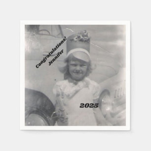 Graduate Photo Congratulations Name & Year Napkins