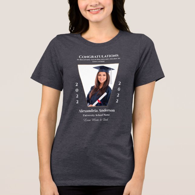 Graduate Photo Congratulations Personalize Tri-Blend Shirt (Front)