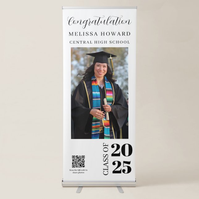 Graduate Photo Congratulations Retractable Banner (Front)